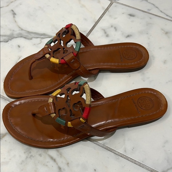 Tory Burch Miller Sandals with Signature Medallion - Multicolor - Picture 3 of 5